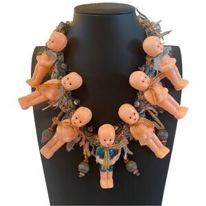 Artisan Made Wholly Original Kewpie Doll Collar Necklace. Fabulously Weird!!